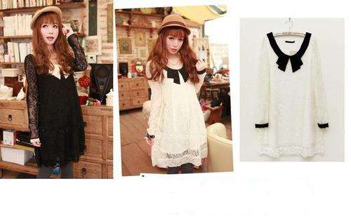 Classic Lace Dress  Size : M/L (Available in Black & White)